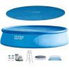 Intex Easy Set 18′ x 48″ Inflatable Swimming Pool Set Including 1500 GPH Cartridge Filter Pump, and Removable Ladder Bundled with Solar Pools Cover