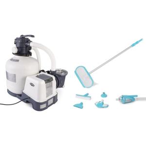 INTEX SX3000 Krystal Clear Sand Filter Pump for Above Ground Pools: 3000 GPH Pump Flow Rate – Easy Installation – Deluxe Pool Maintenance Kit Included