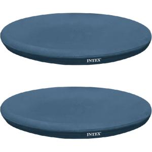 Intex 8 Foot Easy Set Cover for Above Ground Swimming Pool Vinyl Round (2 Pack)