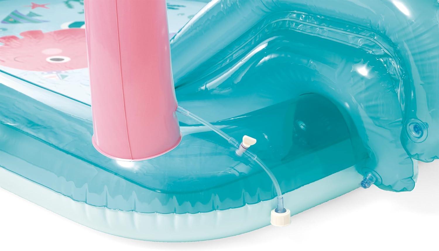imageINTEX 57128MW Shark Play Center Inflatable Kiddie Pool 615in x 51in x 33in Ages 2Blue