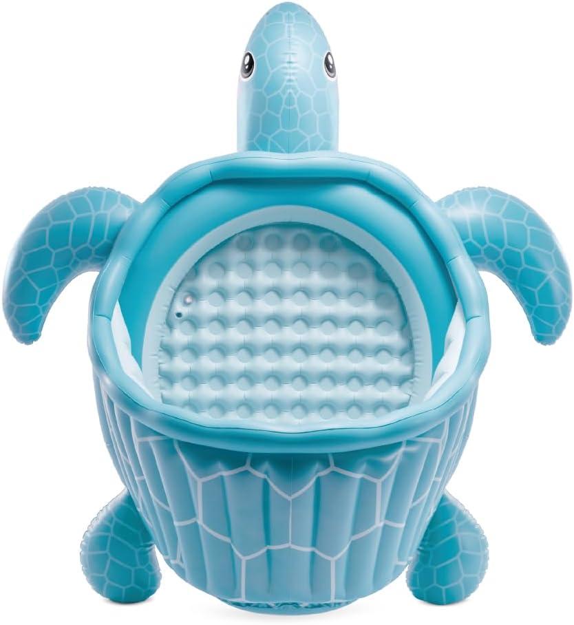 imageINTEX 57128MW Shark Play Center Inflatable Kiddie Pool 615in x 51in x 33in Ages 2Blue