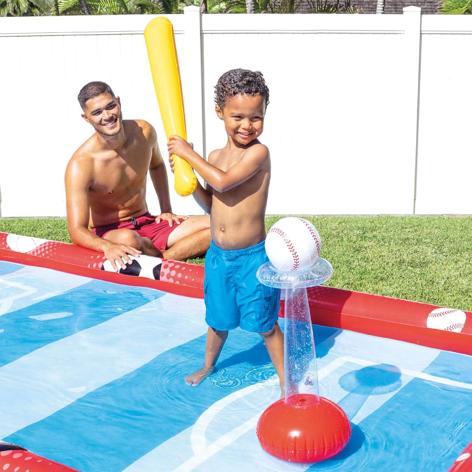 imageINTEX 57128MW Shark Play Center Inflatable Kiddie Pool 615in x 51in x 33in Ages 2Multi