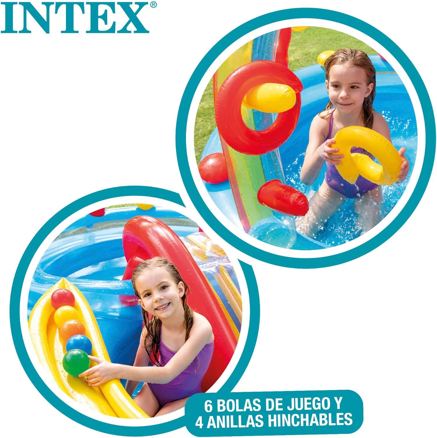imageINTEX 57128MW Shark Play Center Inflatable Kiddie Pool 615in x 51in x 33in Ages 2Multicolor