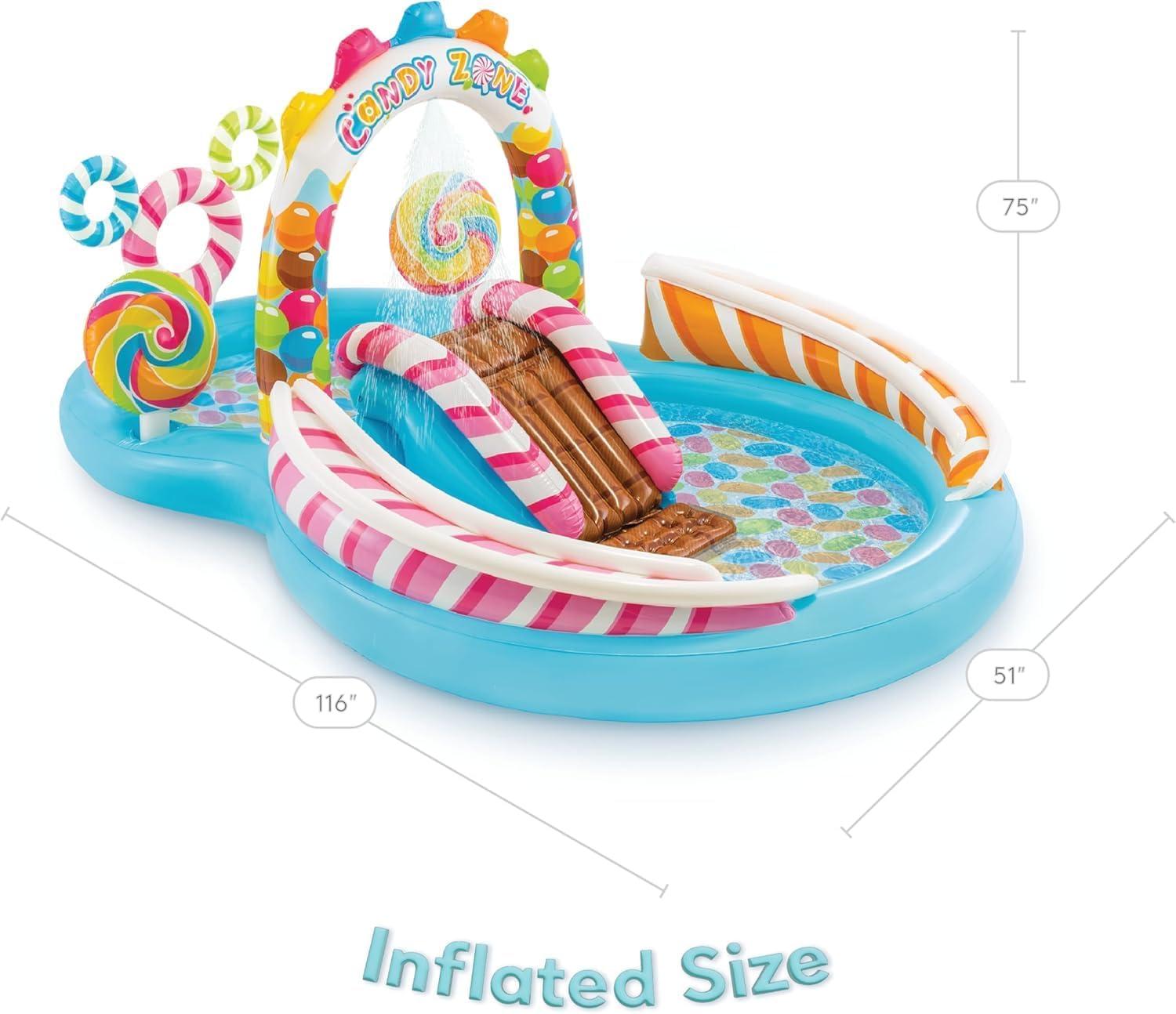 imageINTEX 57128MW Shark Play Center Inflatable Kiddie Pool 615in x 51in x 33in Ages 2Multicolor