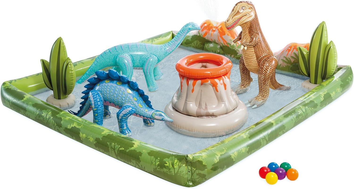 imageINTEX 57128MW Shark Play Center Inflatable Kiddie Pool 615in x 51in x 33in Ages 2Multicolor