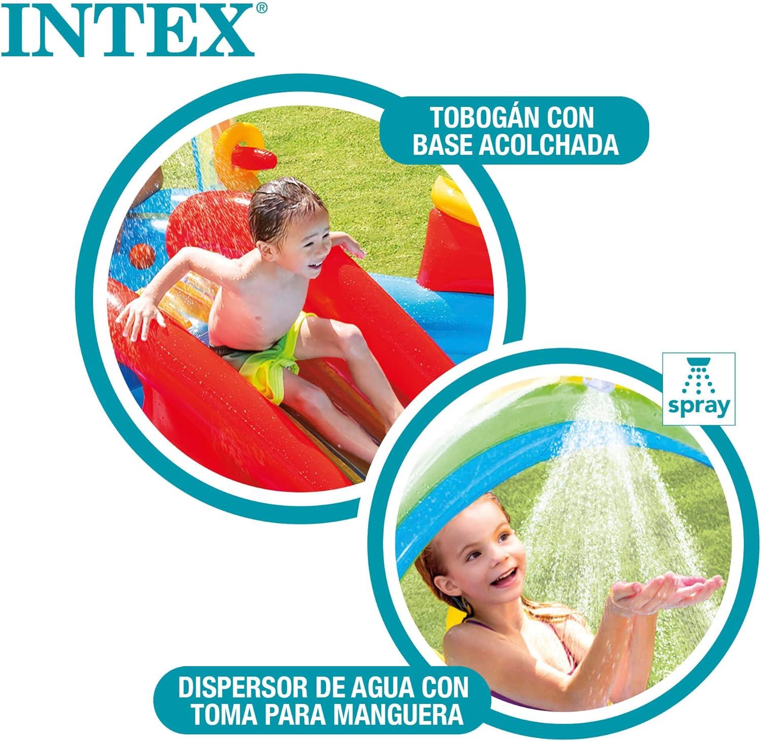 imageINTEX 57128MW Shark Play Center Inflatable Kiddie Pool 615in x 51in x 33in Ages 2Multicolor