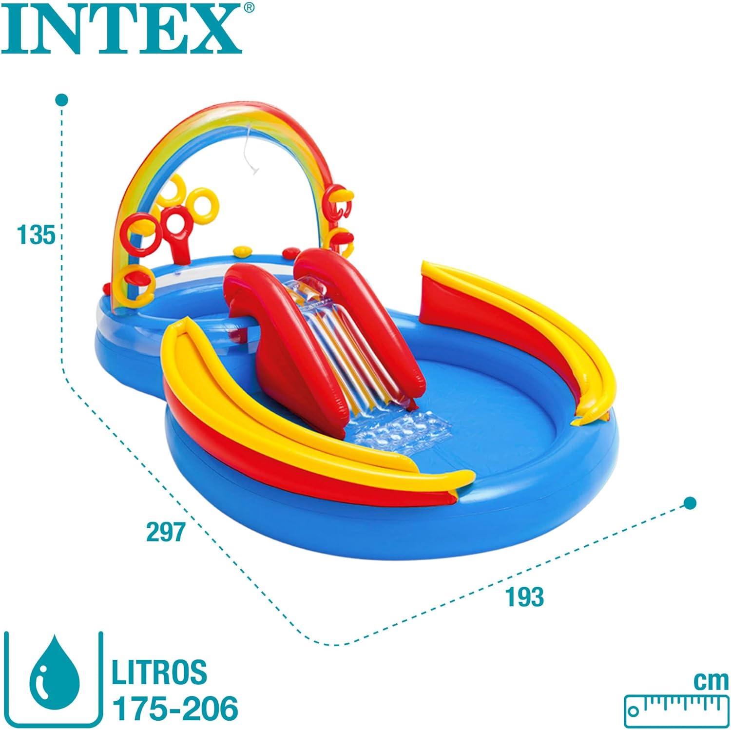 imageINTEX 57128MW Shark Play Center Inflatable Kiddie Pool 615in x 51in x 33in Ages 2Multicolor