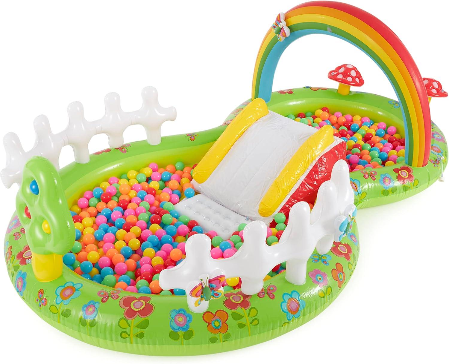 imageINTEX 57128MW Shark Play Center Inflatable Kiddie Pool 615in x 51in x 33in Ages 2Multicolor