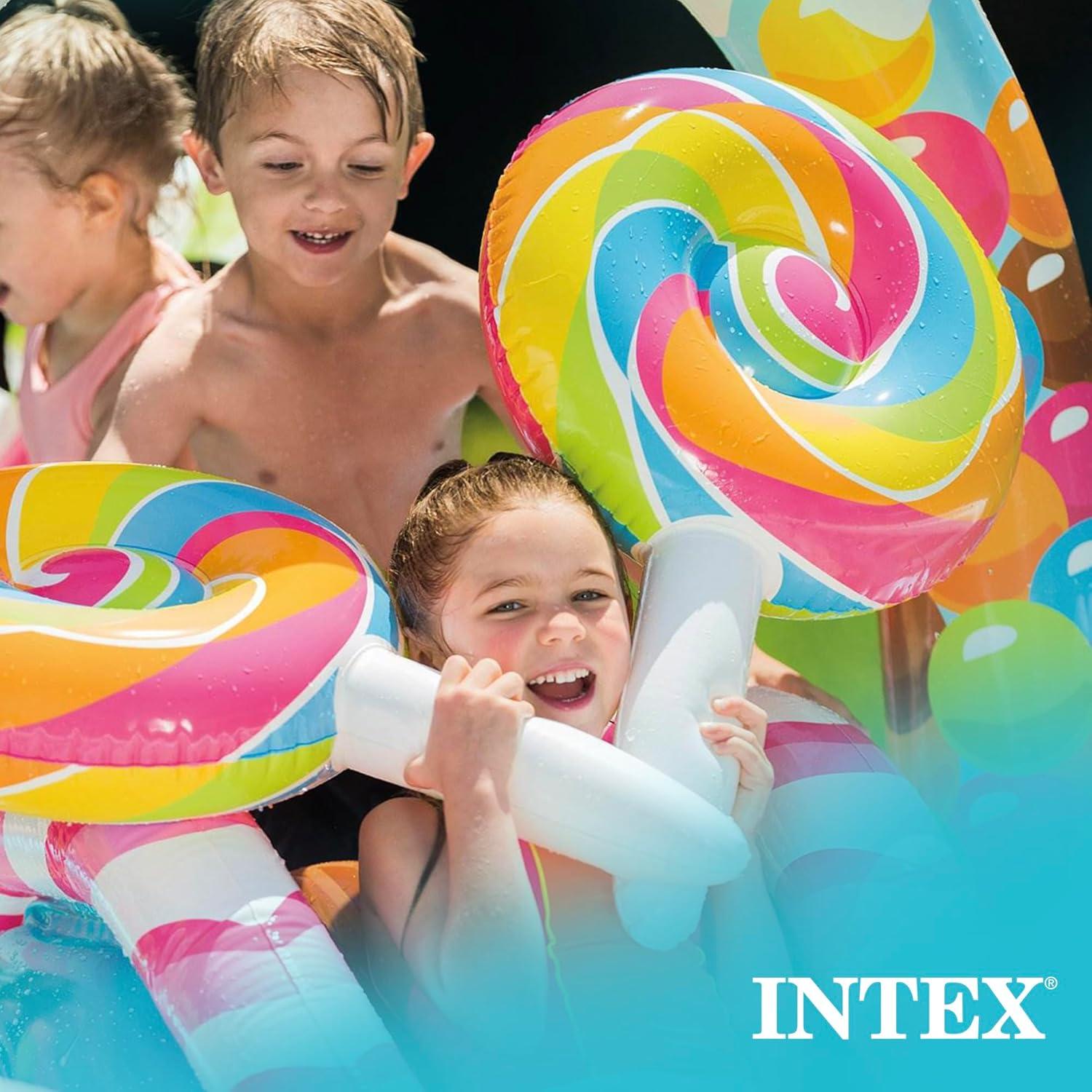 imageINTEX 57128MW Shark Play Center Inflatable Kiddie Pool 615in x 51in x 33in Ages 2Multicolor