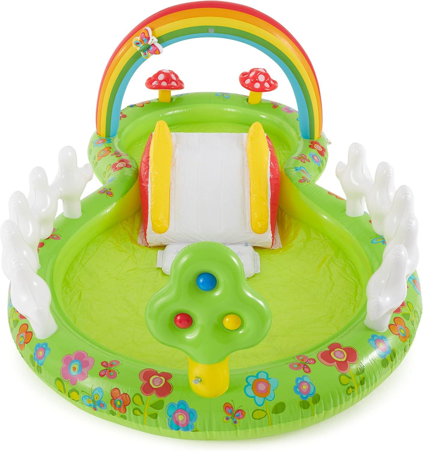 imageINTEX 57128MW Shark Play Center Inflatable Kiddie Pool 615in x 51in x 33in Ages 2Multicolor