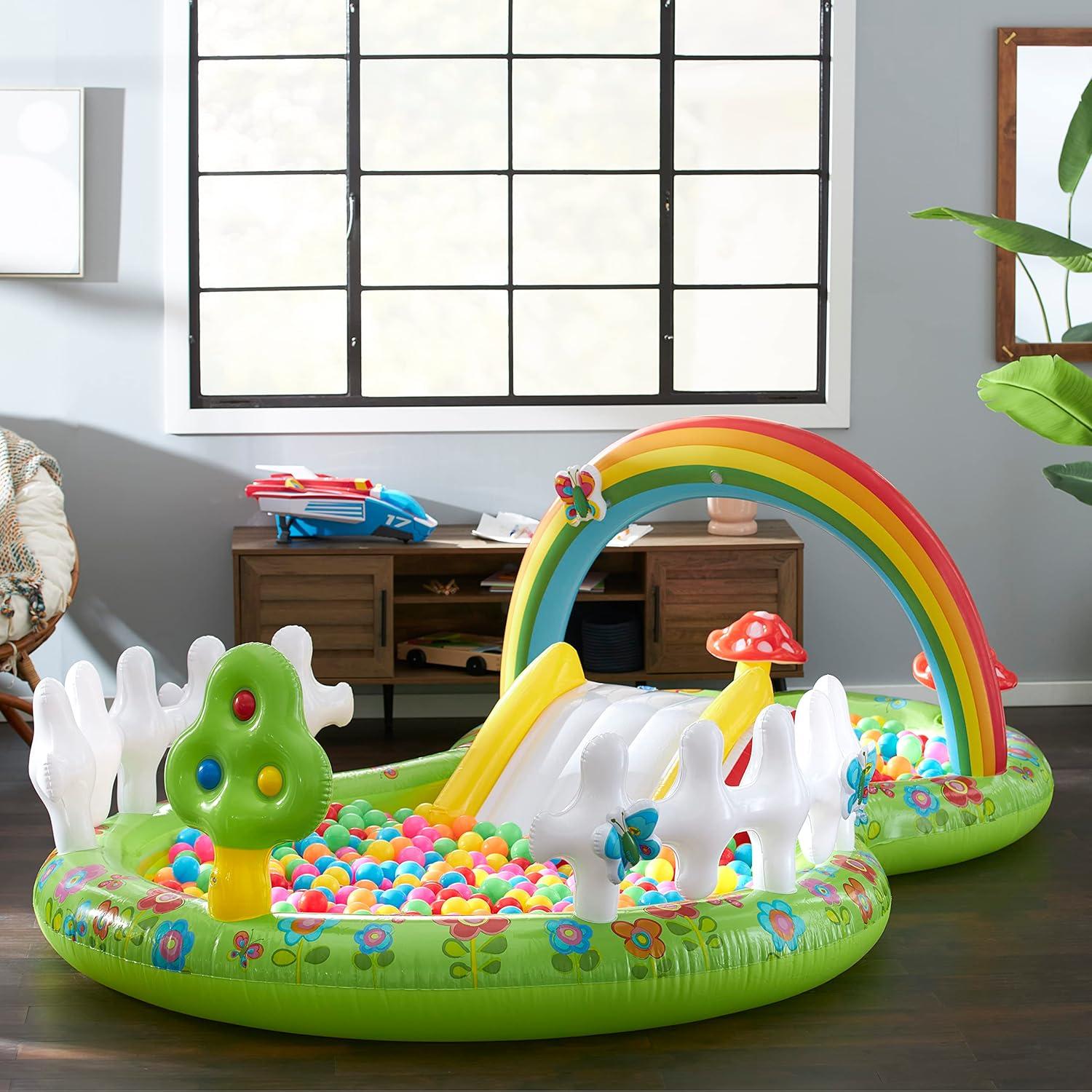 imageINTEX 57128MW Shark Play Center Inflatable Kiddie Pool 615in x 51in x 33in Ages 2Multicolor