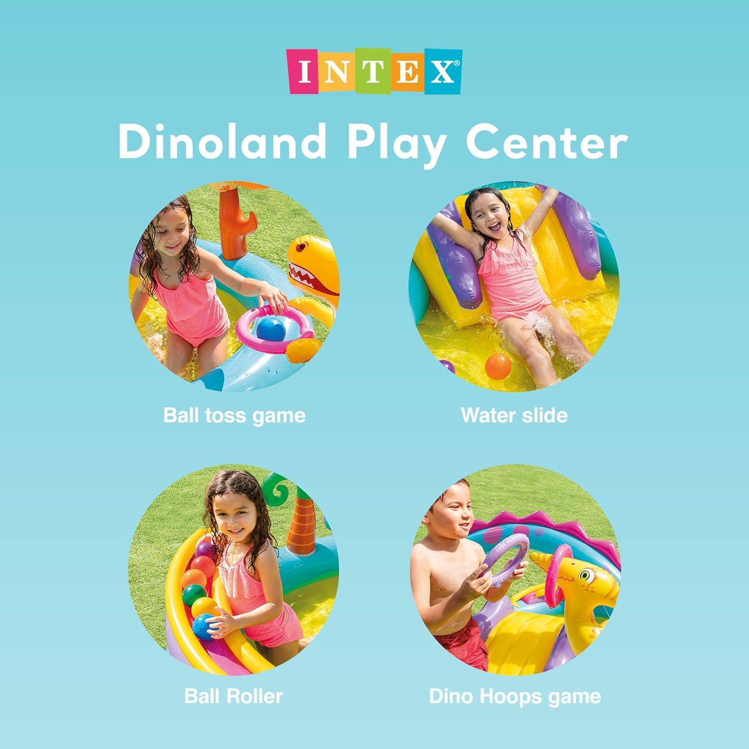 imageINTEX 57128MW Shark Play Center Inflatable Kiddie Pool 615in x 51in x 33in Ages 2Multicolor
