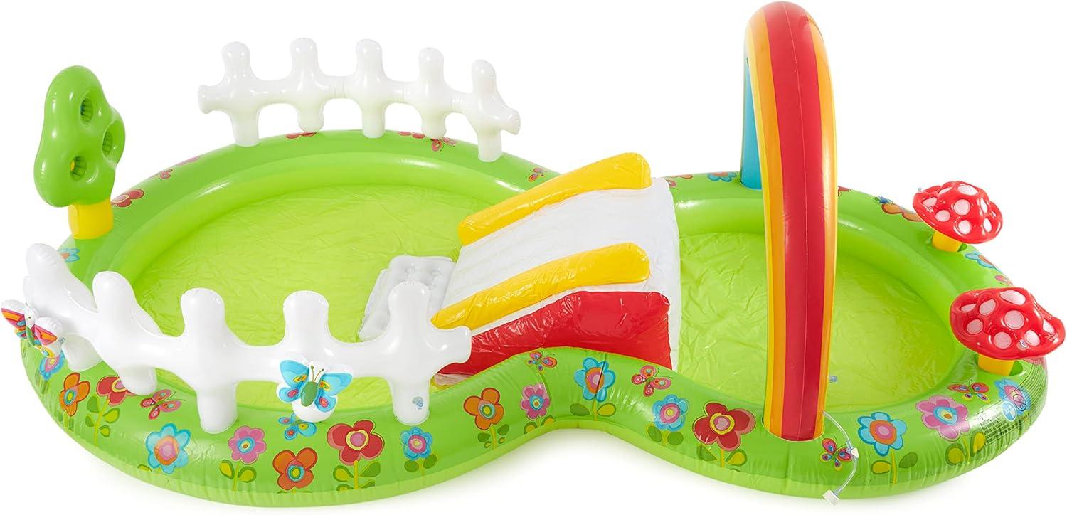 imageINTEX 57128MW Shark Play Center Inflatable Kiddie Pool 615in x 51in x 33in Ages 2Multicolor