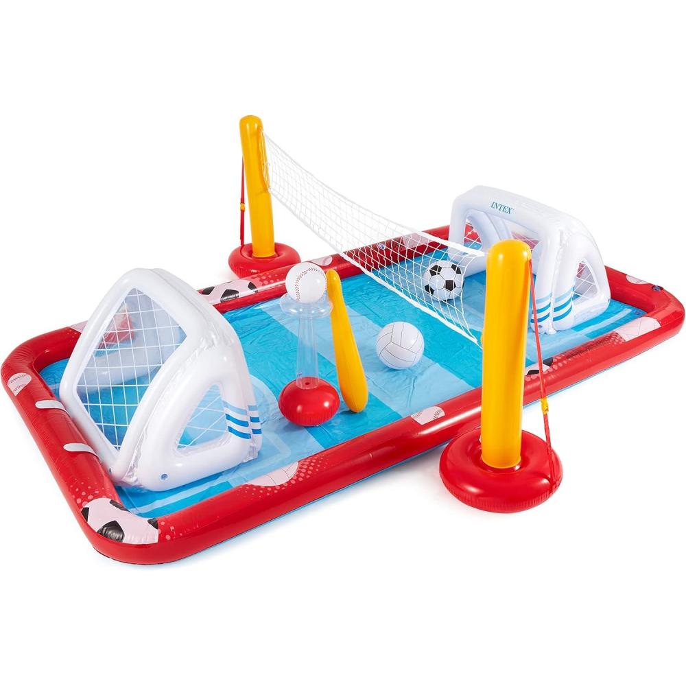 imageINTEX 57128MW Shark Play Center Inflatable Kiddie Pool 615in x 51in x 33in Ages 2Multi