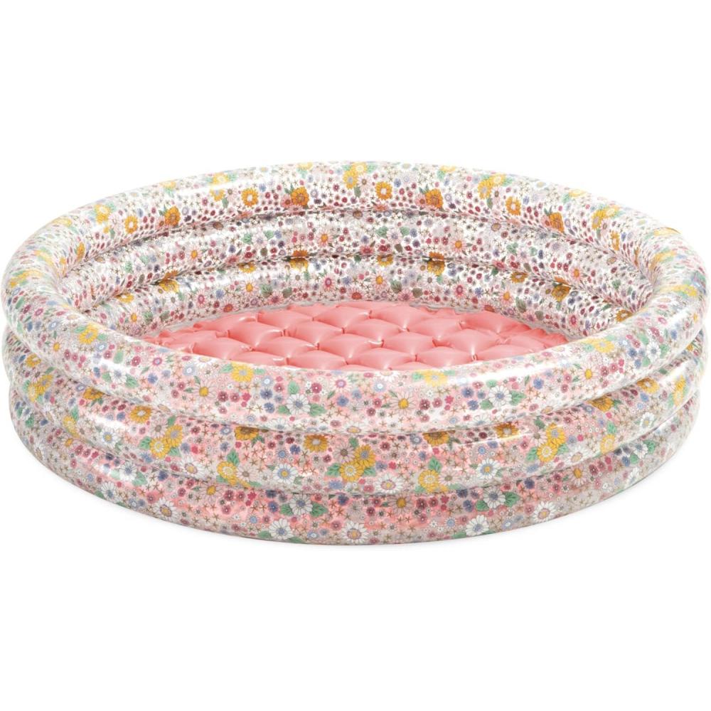 imageINTEX Sweet Blossom Inflatable Baby Pool Soft Inflatable Floor 34 x 10 for Kids Age 13