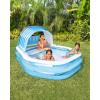 INTEX 57186EP Swim Center Sunshade Inflatable Family Pool: 140 Gallon Capacity – 90″ x 75″ x 53″ – Blue