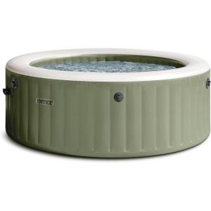 INTEX 28427EG PureSpa Bubble Massage Spa Set Outdoor Inflatable Portable Hot Tub, Includes Energy Efficient Spa Cover, Saltwater System Ready, 6 Person, 85in x 28in(4 Person)