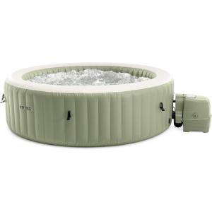 INTEX 28427EG PureSpa Bubble Massage Spa Set Outdoor Inflatable Portable Hot Tub, Includes Energy Efficient Spa Cover, Saltwater System Ready, 6 Person, 85in x 28in(6 Person)