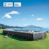 INTEX 26357MZ 20ft x 10ft x 52in Ultra XTR Deluxe Rectangular Above Ground Swimming Pool Set, Includes 1500 GPH Sand Filter Pump, SuperTough Puncture Resistant, Rust Resistant, Easy to Assemble(36′ x 18′ x 52″)
