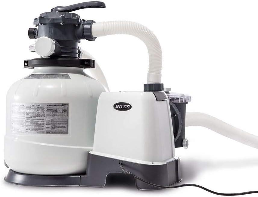 imageIntex 2800 Gallon Per Hour Pool Filter Sand Pump with Built In Automatic Timer and Krystal Clear Saltwater System Swimming Pool Chlorinator
