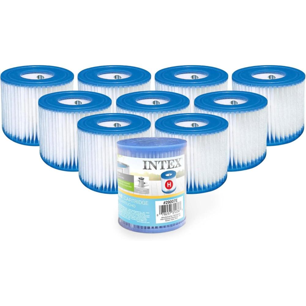 imageIntex Type H Easy Set Filter Cartridge Replacement for Swimming Pools 10 Pack