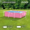 INTEX Above-Ground Swimming Pool, Rectangular Frame 8.5ft x 5.3ft x 26in Outdoor Backyard Pool – Quick and Easy Set Up – for Ages 6 and Up, Pink(7′ x 5′ x 23″)