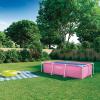 INTEX Above-Ground Swimming Pool, Rectangular Frame 8.5ft x 5.3ft x 26in Outdoor Backyard Pool – Quick and Easy Set Up – for Ages 6 and Up, Pink(8.5′ x 5′ x 26″)