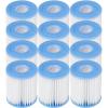 Intex Swimming Pool Easy Set Filter Cartridge Replacement Type H for Filter Pumps 28601 & 28602 (12 Pack)