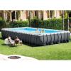 Intex Ultra XTR Heavy Duty Rectangular Above Ground Swimming Pool with Complete Set of Maintenance Kit, Ladder, and Sand Filter Pump, Gray