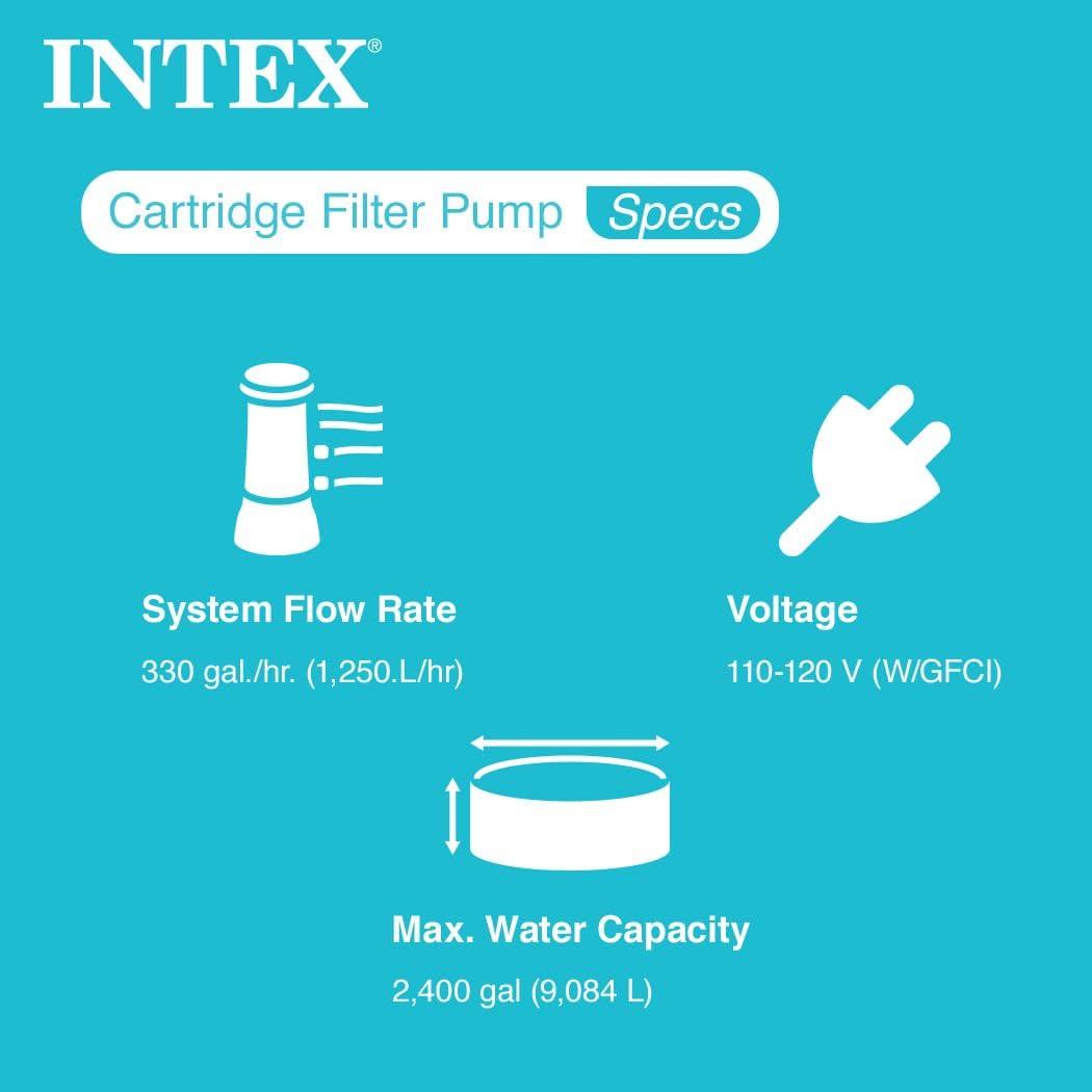 imageIntex 8ft x 30in Easy Set Inflatable Swimming Pool with 330 GPH Filter Pump
