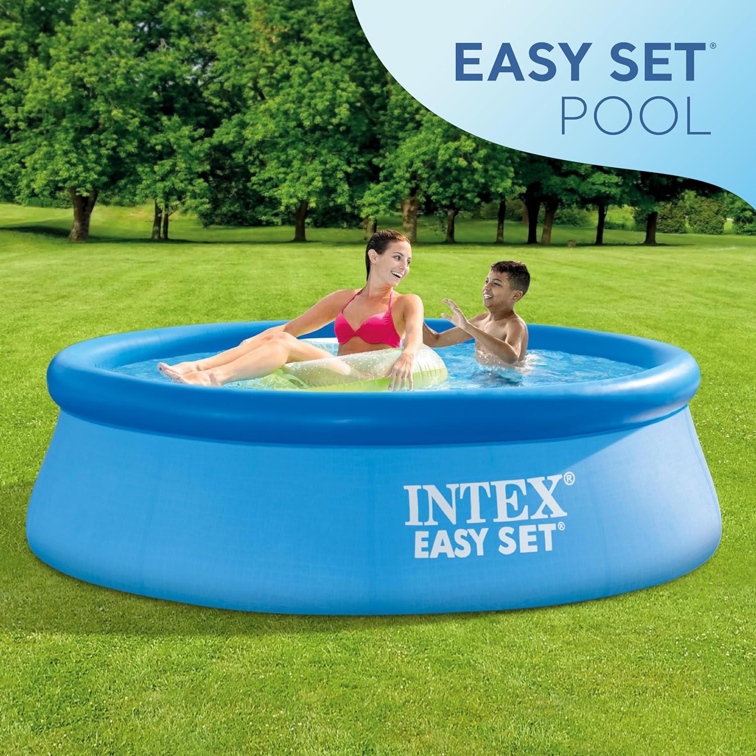 imageIntex 8ft x 30in Easy Set Inflatable Swimming Pool with 330 GPH Filter Pump