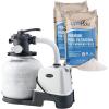 Intex 26679EG Krystal Clear 2650 GPH Sand Filter Pump for Above Ground Pools Bundled with OptiFlow 3 Pack Premium Pure Silica Filter Sand, 50 lb Bags(1 600 GPH)