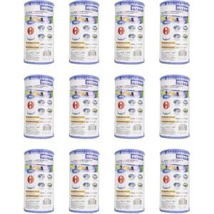 Intex Filter Cartridge Type A (59900E) – Replacement Type A and C For Easy Set Pool Filters – 12 Pack