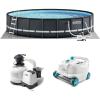 INTEX 26333EH Ultra XTR 20ft x 48in Above Ground Swimming Pool Set with Sand Filter Pump and Deluxe Automatic Vacuum Cleaner