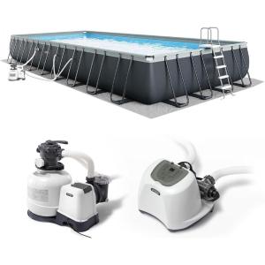 INTEX 26373EH Ultra XTR 32ft x 16ft x 52in Above Ground Swimming Pool Set with Sand Filter Pump and Krystal Clear Saltwater System