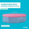 INTEX 28030E Pool Cover: For 10ft Round Metal Frame Pools – Includes Rope Tie – Drain Holes – 10in Overhang – Snug Fit