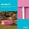 INTEX 28030E Pool Cover: For 10ft Round Metal Frame Pools – Includes Rope Tie – Drain Holes – 10in Overhang – Snug Fit