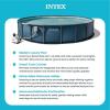 INTEX 28825EH 16ft X 52in UltraLuxe Premium Swimming Pool Set with Dual Sand Filter Pump and Saltwater System, Pool Ladder, Skimmer, Pool Tray, Pool Cover, Water Analyzer, T-Joint LED Solar Light(24′ x 52″)
