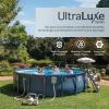 INTEX 28825EH 16ft X 52in UltraLuxe Premium Swimming Pool Set with Dual Sand Filter Pump and Saltwater System, Pool Ladder, Skimmer, Pool Tray, Pool Cover, Water Analyzer, T-Joint LED Solar Light(20′ x 52″)