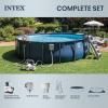 INTEX 28825EH 16ft X 52in UltraLuxe Premium Swimming Pool Set with Dual Sand Filter Pump and Saltwater System, Pool Ladder, Skimmer, Pool Tray, Pool Cover, Water Analyzer, T-Joint LED Solar Light(20′ x 52″)