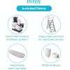 INTEX 28825EH 16ft X 52in UltraLuxe Premium Swimming Pool Set with Dual Sand Filter Pump and Saltwater System, Pool Ladder, Skimmer, Pool Tray, Pool Cover, Water Analyzer, T-Joint LED Solar Light(18′ x 52″)