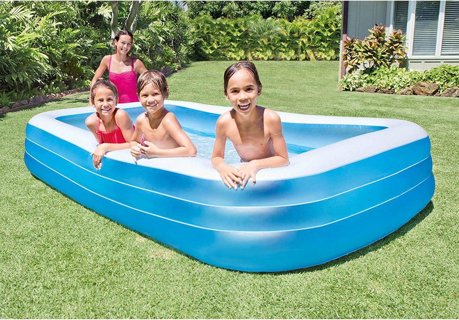 imageIntex 58484EP Swim Center Inflatable Family Pool 277 Gallon Capacity 120 x 72 x 22 Blue 2 Pack