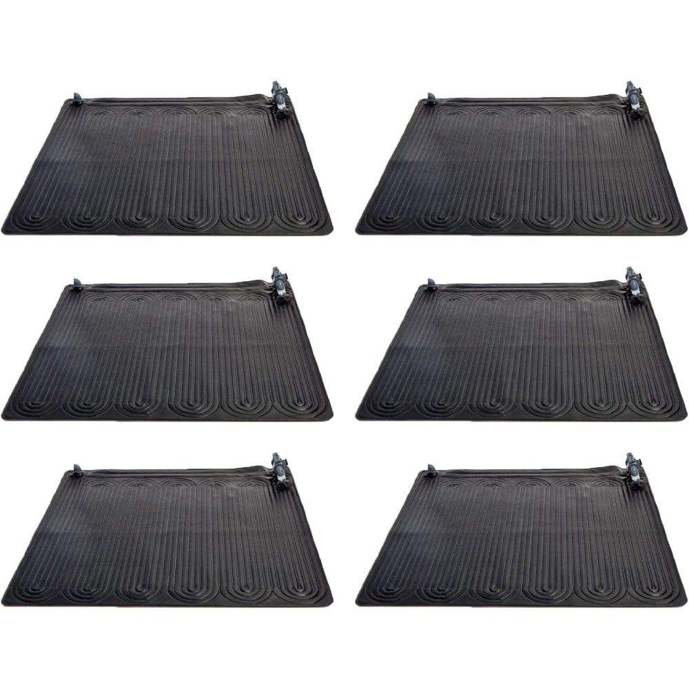 imageIntex 28685E Above Ground Swimming Pool Water Heater Solar Mat Black 6 Pack