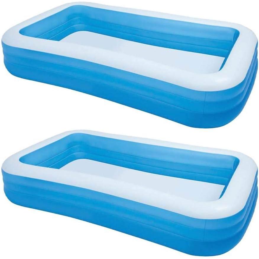 imageIntex 58484EP Swim Center Inflatable Family Pool 277 Gallon Capacity 120 x 72 x 22 Blue 2 Pack