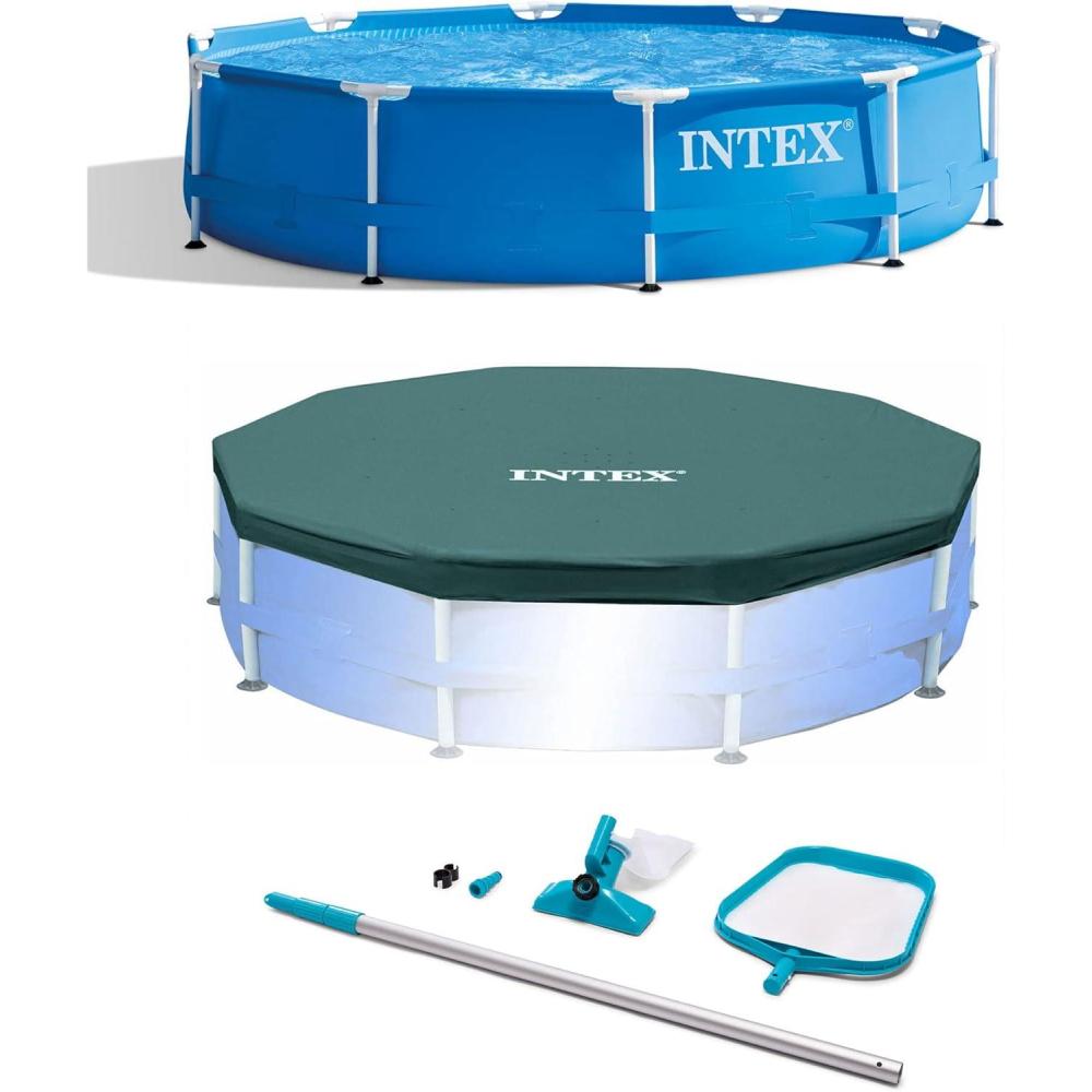 imageIntex Pool Kit w Intex 10 x 25Ft Pool Set w Filter Pump w 10Ft Pool Cover