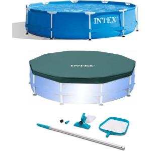 Intex Pool Kit w/ Intex 10 x 2.5-Ft Pool Set w/ Filter Pump w/ 10-Ft Pool Cover