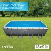 Intex Solar Pool Cover for 18′ x 9′ Rectangular Frame Outdoor Swimming Pools with Carrying Storage Bag, (Pool Cover Only), Blue(Solar Cover)