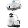 Intex ZX100 Automatic Pressure Side Swimming Pool Cleaner with 26679EG 2,150-GPH 16″ Krystal Clear Saltwater System and Sand Filter Pump