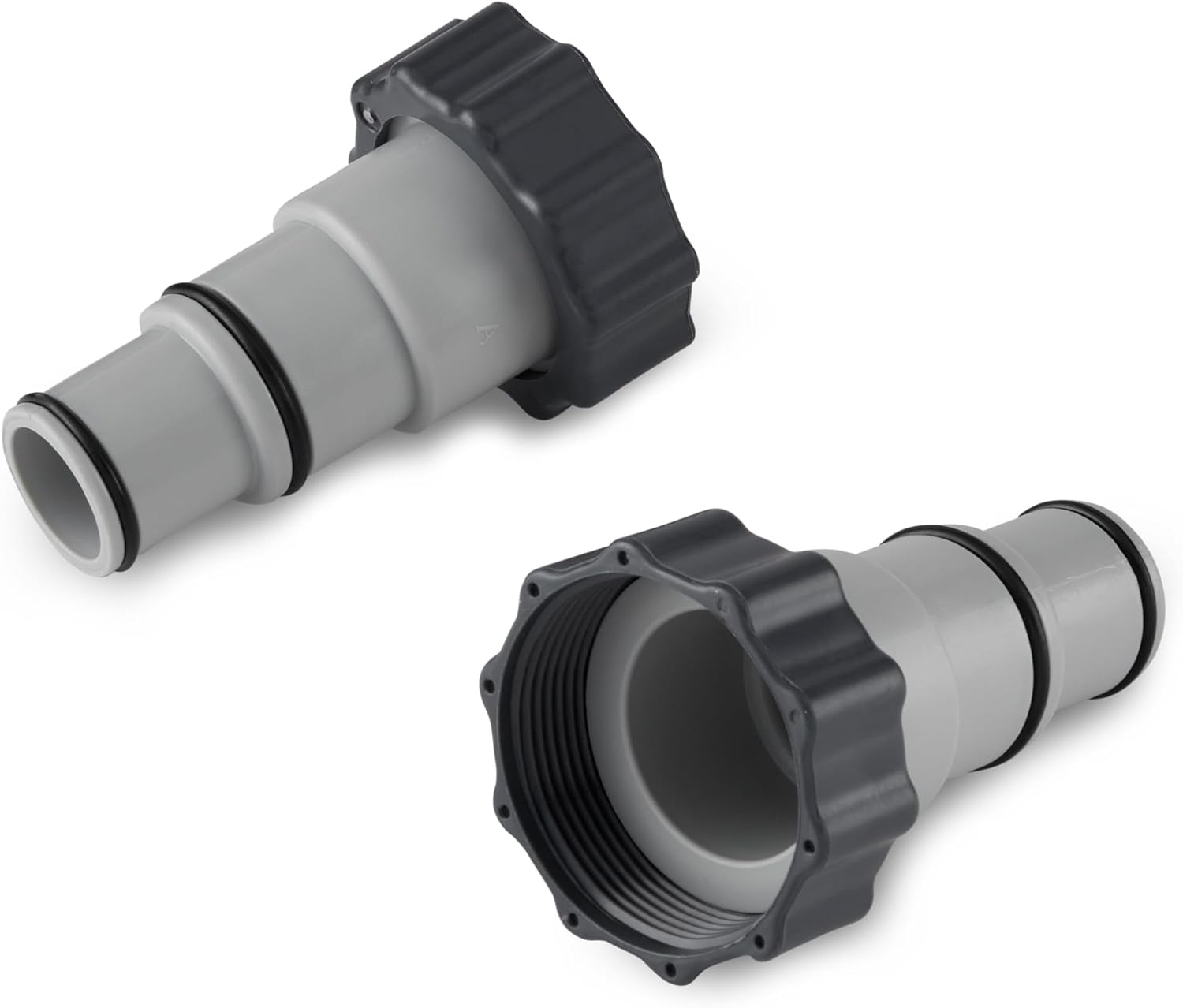 imageIntex 2800 GPH Above Ground Pool Sand Filter Pump Bundled with Threaded Hose Adapter Pair