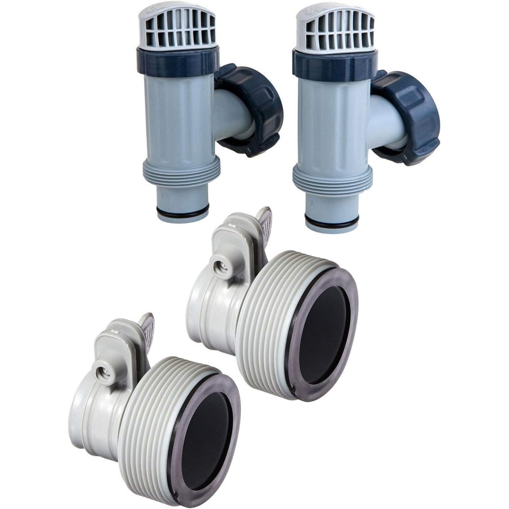 imageIntex Above Ground Plunger Valves with Gaskets amp Nuts  Hose Adapters 2 Each